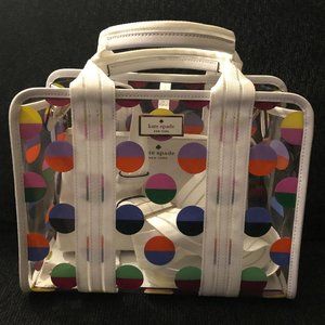 KATE SPADE BEAUTIFUL CLEAR DOT MULTI MED SATCHEL